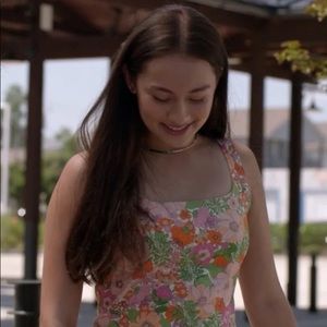 Mango Floral Print Romper from “The Summer I Turned Pretty”